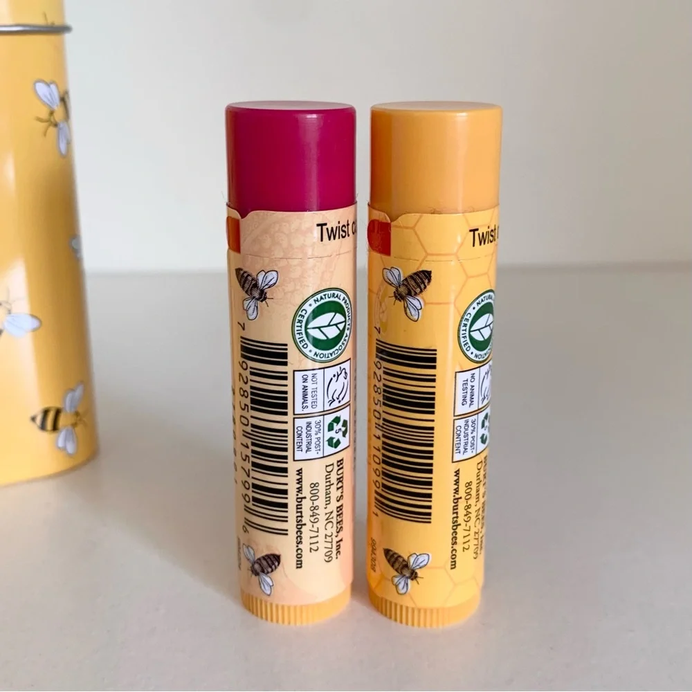 Burts bees chapstick tin case set